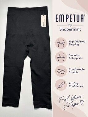 Empetua by Shapermint High-Waisted Shaping Capri Leggings Black 2XL NWT